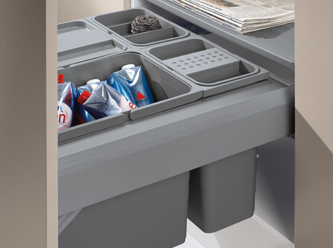 eins2sechs - suspended bin system with frames all of a piece